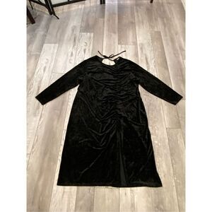 Future Collective faux crushed velvet, black long maxi dress size 3X
